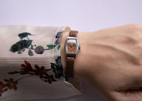 Seltene 1930er Jahre Vintage Ladies 'silbertoner Rechteck Uhr für Frauen