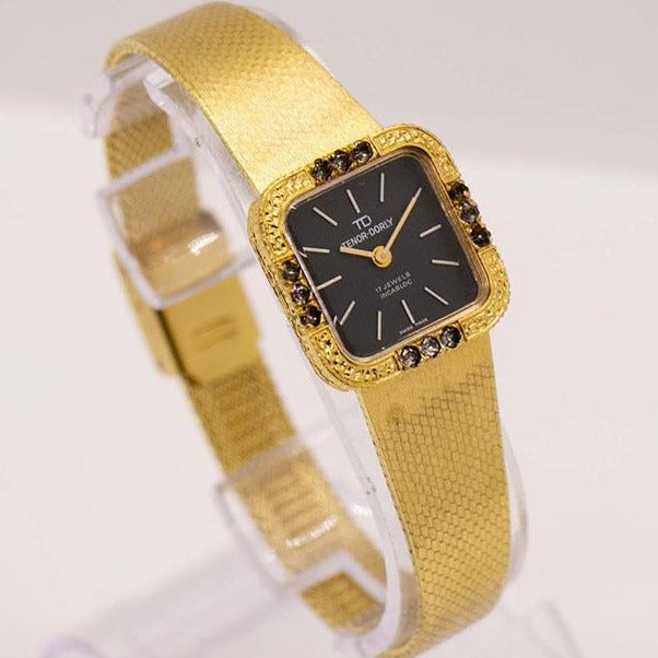Ancienne Montre Mécanique Femme EVOB - 17 Rubis, Mouvement Suisse - Métal Doré - Très Bon état Avec Traces D'usure