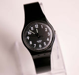 كلاسيكي Swatch بدلة سوداء GB247 | 2009 عتيقة أسود Swatch راقب