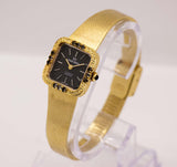 Tenor Dorly 17 Juwelen Incabloc Schwarze Diamanten Uhr für Frauen