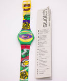 1994 swatch Rap de ratón GG128 reloj | Evil Eye Colorful 90s swatch Caballero reloj