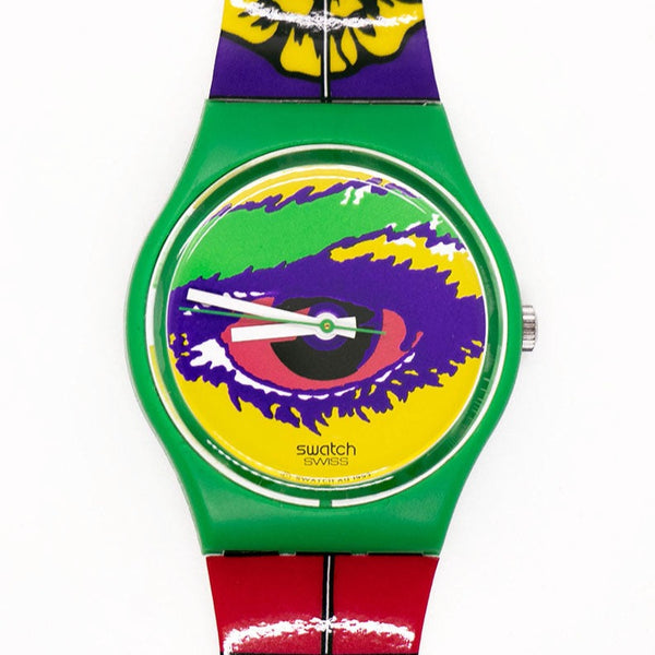 1994 swatch Rap de ratón GG128 reloj | Evil Eye Colorful 90s swatch Caballero reloj