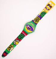 1994 swatch GG128 Mouse Rap Watch | Malvagie colorate degli anni '90 swatch Gent Watch