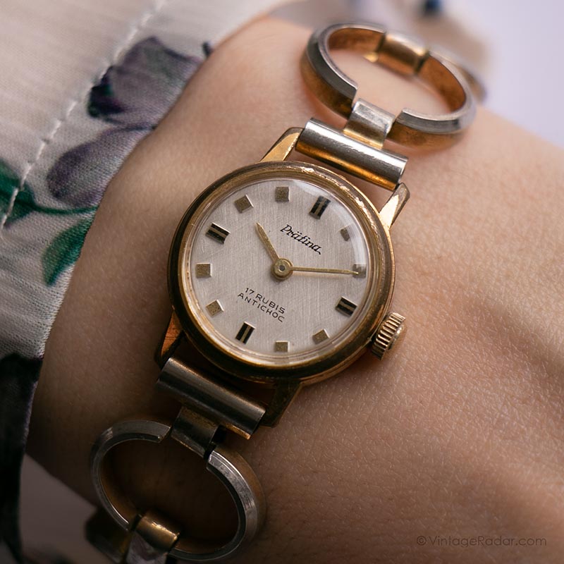 Jahrgang Pratina 17 Rubis Antichoc, wasserprobiertes mechanischer