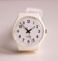 Juste blanc doux GW151O Swatch montre | Vintage 2009 blanc Swatch montre