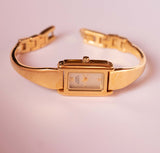 Gold-tone Anne Klein Rectangular Dress Watch | Vintage Designer Watches