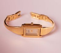 Gold-Ton Anne Klein Rechteckiges Kleid Uhr | Vintage Designer Uhren