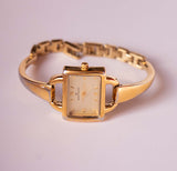 Gold-Ton Anne Klein Quadratisches Dial Uhr für Frauen | Vintage Designer Uhr