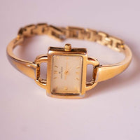 Tono dorado Anne Klein Parque cuadrado reloj para mujeres | Diseñador vintage reloj