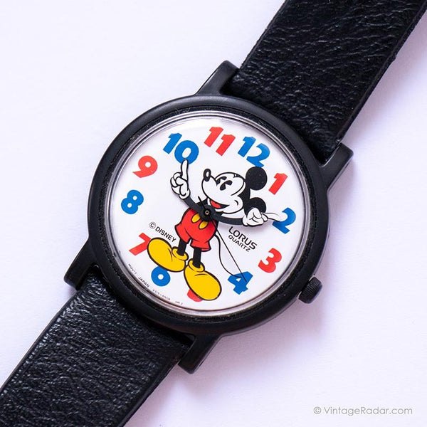 Lorus V515 6N08 HR2 Negro y negro Mickey Mouse reloj