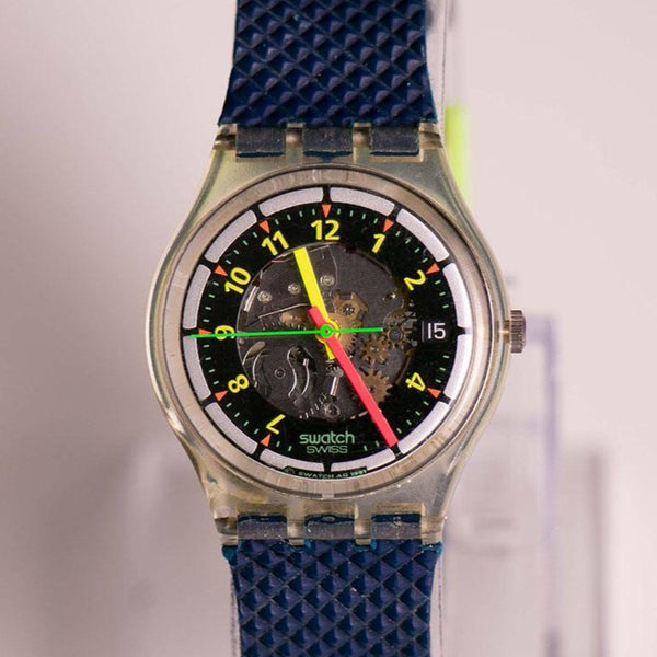 Jahrgang Swatch Schwarze Linie GK402 | Selten 1991 Swatch Uhr Originale