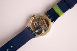 Antiguo Swatch Línea negra GK402 | Raro 1991 Swatch reloj Originales