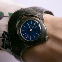 Jahrgang Anker 100 Manschettenarmband Uhr Für Frauen mit dunkelblauem Zifferblatt