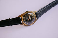 Trada Black Dial Mechanical Watch | سبعينيات القرن العشرين ساعة عتيقة