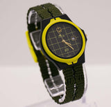 Vintage Lotus GTI Date Quartz Watch with Black Dial & Yellow Bezel