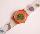 1990 خمر Swatch Mango Dream GR105 Watch | الاتصال الهاتفي الهيكل العظمي Swatch