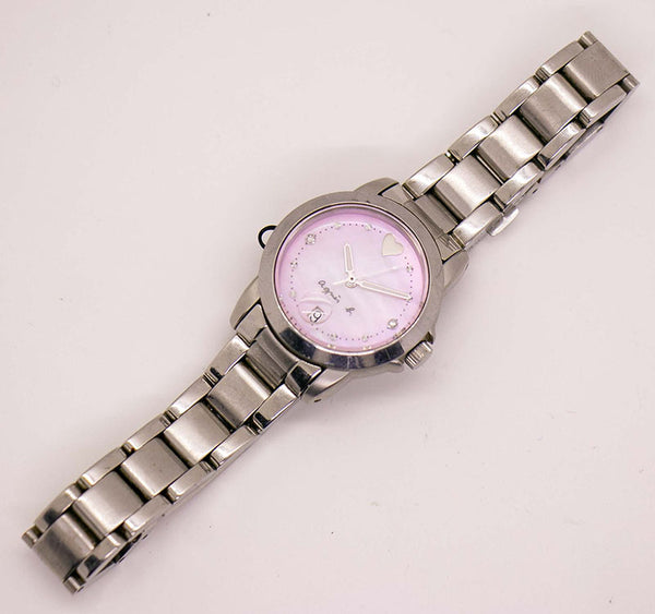 Vintage Silver-tone Agnes B Watch for Women with Pink Dial – Vintage Radar
