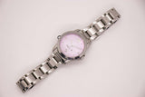 Vintage Silver-tone Agnes B Watch for Women with Pink Dial