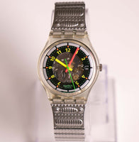 1991 BLACK LINE GK402 Swatch Watch Vintage | Skeleton Dial Swatch