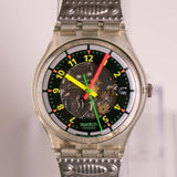 1991 Black Line GK402 Swatch Guarda Vintage | Quadrante scheletro Swatch
