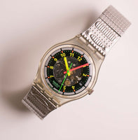 1991 Black Line GK402 Swatch montre Vintage | Cadran squelette Swatch