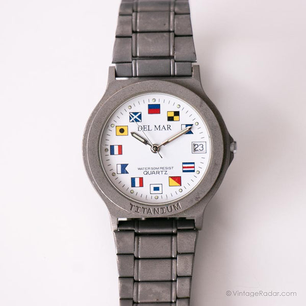 Vintage Del Mar Watch | Titanium Date Watch for Women