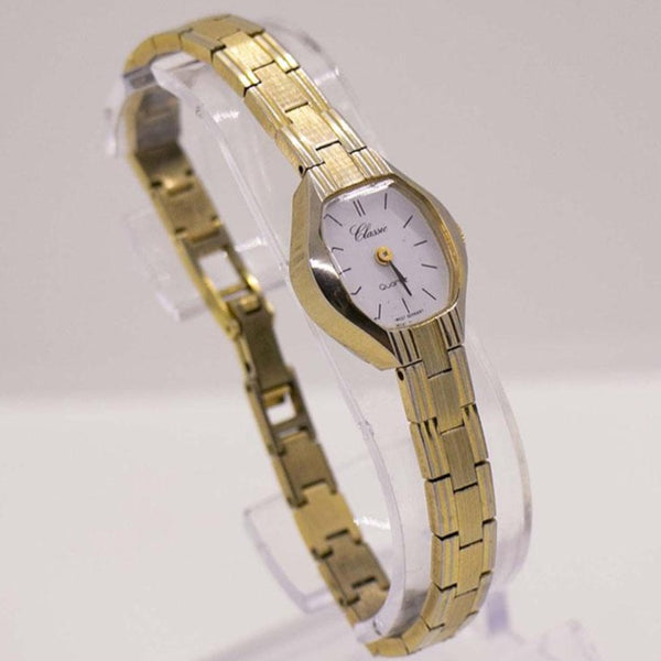 Vintage Gold-Ton klassischer Quarz Uhr für Frauen | Hergestellt in Westdeutschland