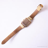 Dames vintage rectangulaires Timex montre | Sangle blanche montre