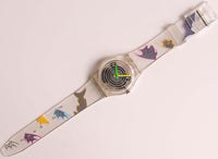 Ancien Swatch GK197 Balles de rotation | 1995 transparent Swatch montre