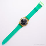 Vintage 2000 Swatch GK736 opuesto reloj | Negro Swatch Caballero