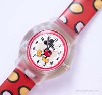 Deportes rojos Mickey Mouse Cuarzo reloj para adultos y niños
