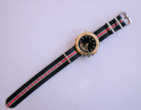 90S Lotus Digital Analog Vintage reloj Caja de tono dorado de dial negro