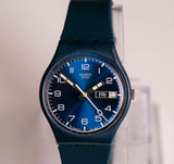 Vintage Swatch JUST BLUE GN715 Watch | RARE Blue Day Date Swatch Watch