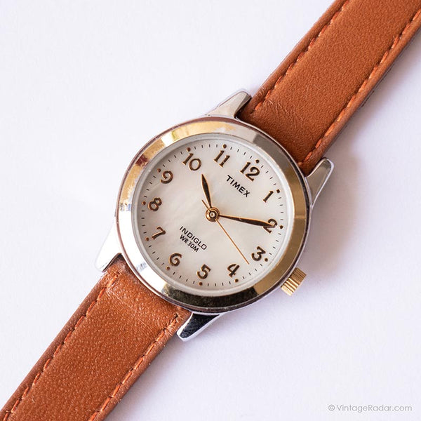 Vintage Elegant Timex Indiglo Watch | Mother of Pearl Dial Watch