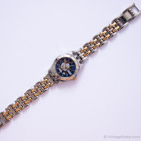Small Blue Dial Mickey Mouse Seiko Day Date Watch for Women