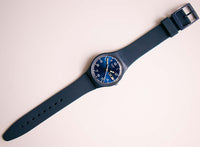 كلاسيكي Swatch فقط أزرق GN715 ساعة | تاريخ يوم أزرق نادر Swatch راقب