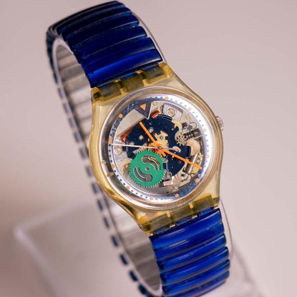 Ancien Swatch montre Fish de couleur GK215 | Rare 1996 Swatch montre