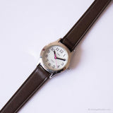Jahrgang Timex Indiglo Büro Uhr | Rundes Zifferblatt Silber-Ton Uhr