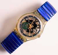 Ancien Swatch montre Fish de couleur GK215 | Rare 1996 Swatch montre