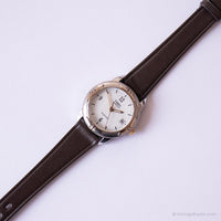 Tono d'argento vintage Timex Orologio indiglo | Orologio da appuntamento con quadrante bianco da donna