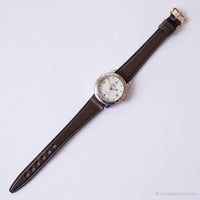 Sily-tone vintage Timex Indiglo montre | Mesdames Date de cadran blanche montre
