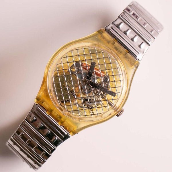 Jahrgang Swatch GK186 Silbernetz | 1994 Swatch Uhr Originale Gent