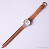 Antiguo Timex Cuarzo indiglo reloj | Banda de cuero marrón damas reloj