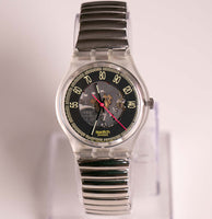 Vintage Swatch Watch RED LINE GK118 GK119 | 80s Skeleton Dial Swatch