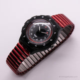 Vintage 1996 Swatch Ropa de laca SDB108 reloj | Negro Swatch Scuba