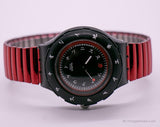 Vintage 1996 Swatch Ropa de laca SDB108 reloj | Negro Swatch Scuba