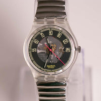Jahrgang Swatch Uhr Rote Linie GK118 GK119 | 80er Jahre Skelett Zifferblatt Swatch