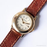 Carruaje elegante vintage por Timex reloj | Tono dorado reloj para damas