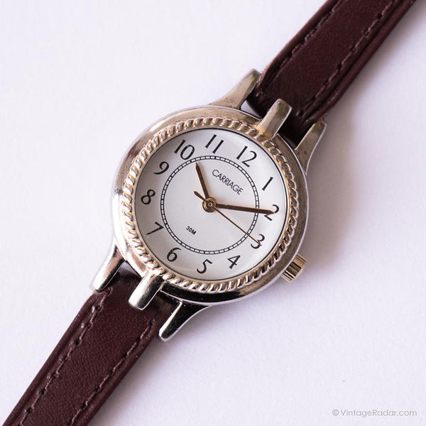 Carrozza vintage di Timex Orologio elegante | Orologio da tono d'argento da donna