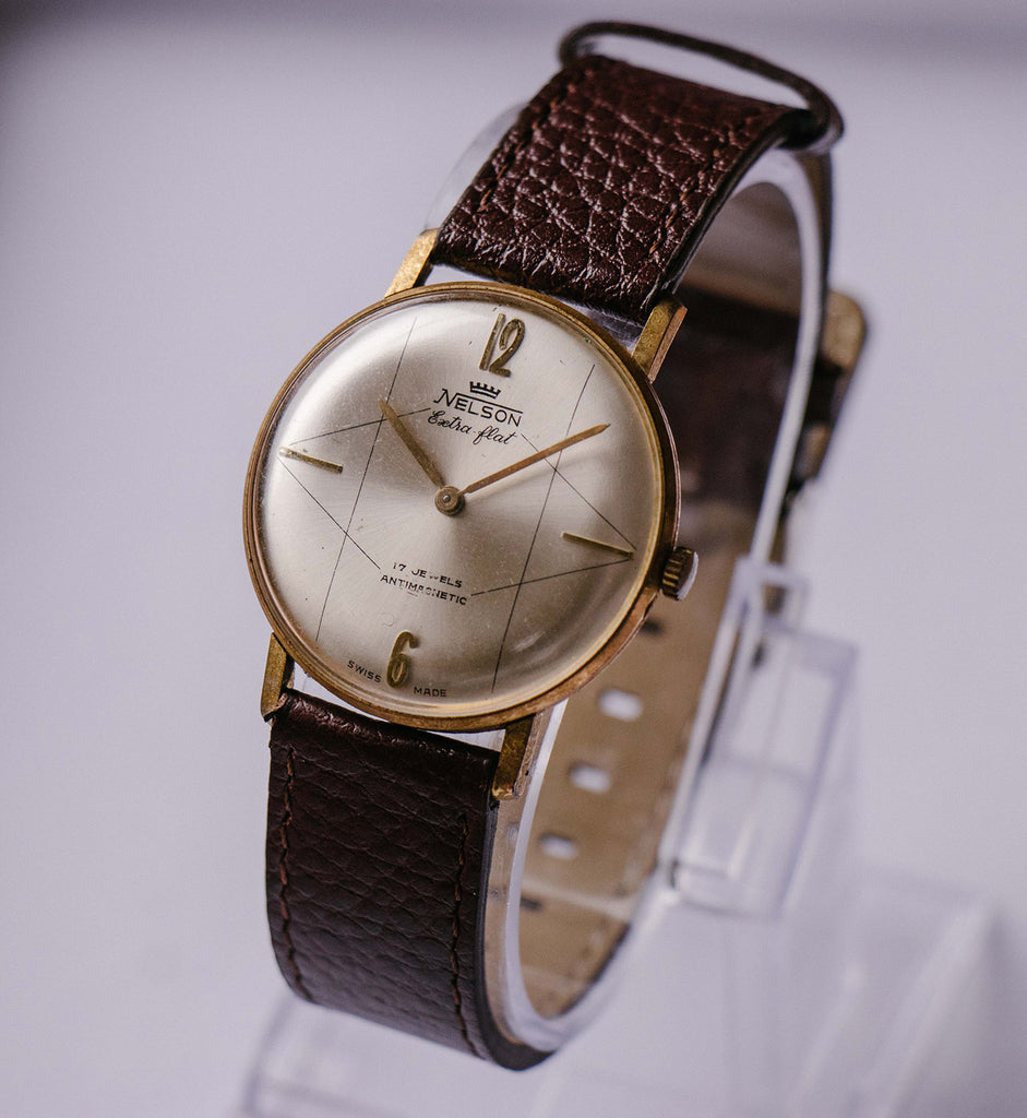 Nelson Extra Flat 17 Jewels Mechanical Watch | Vintage Swiss Watch ...